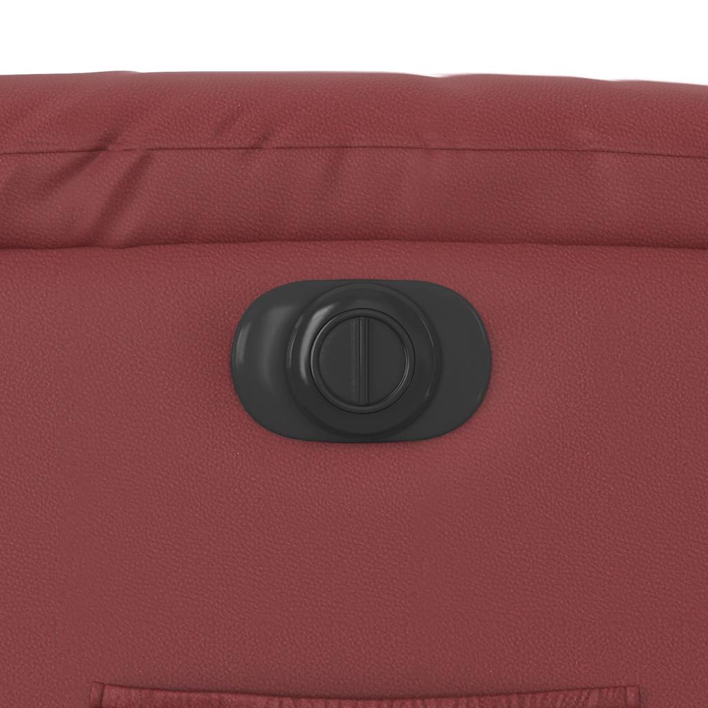 Poltrona reclinável elétrica couro artificial vermelho tinto