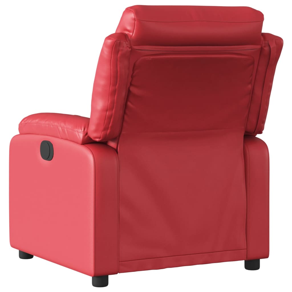Poltrona reclinável elétrica couro artificial vermelho