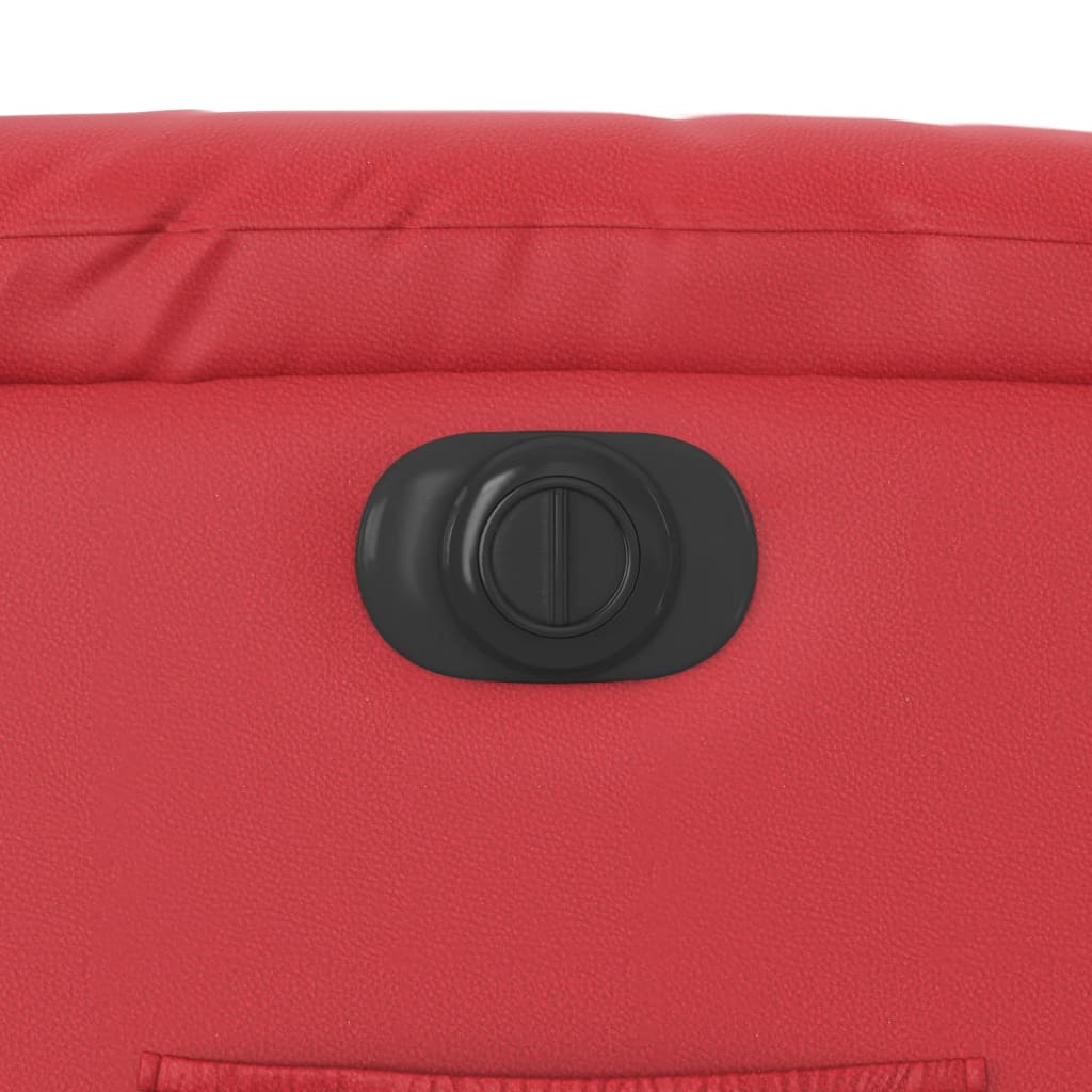Poltrona reclinável elétrica couro artificial vermelho