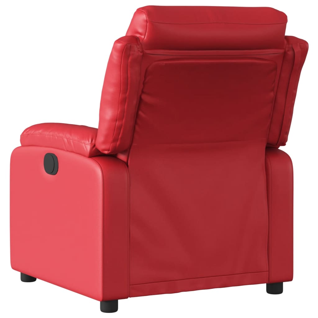 Poltrona massagens reclinável elétrica couro artif. vermelho