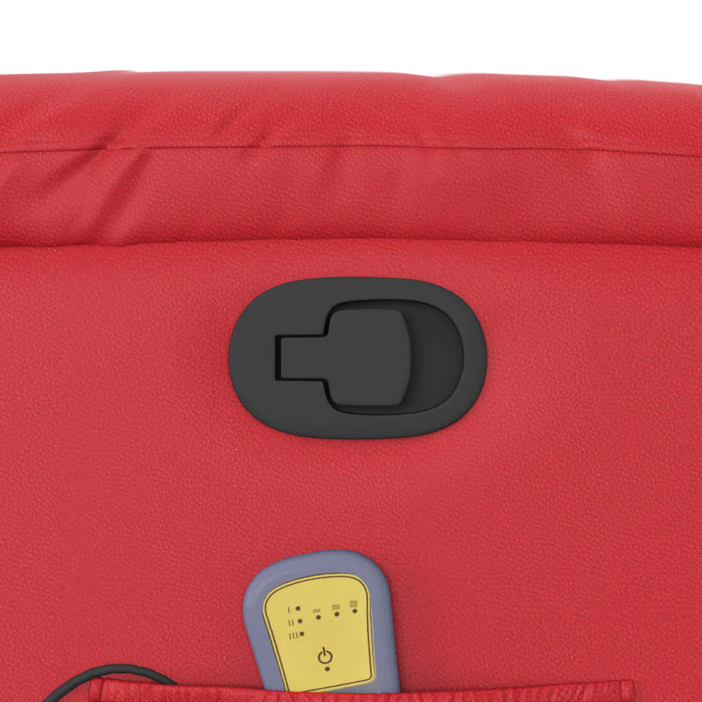 Poltrona massagens reclinável elevatória couro artif. vermelho