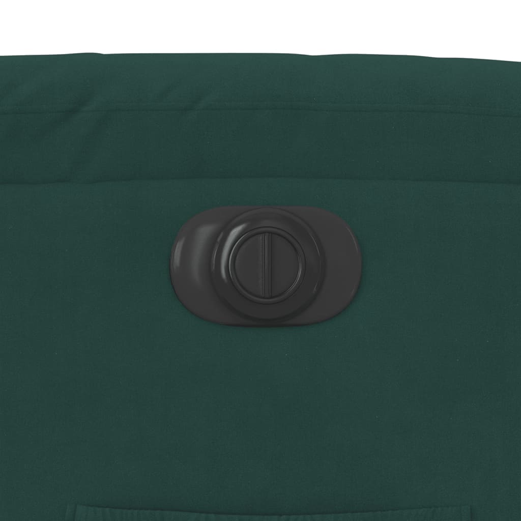 Poltrona reclinável elétrica veludo verde-escuro