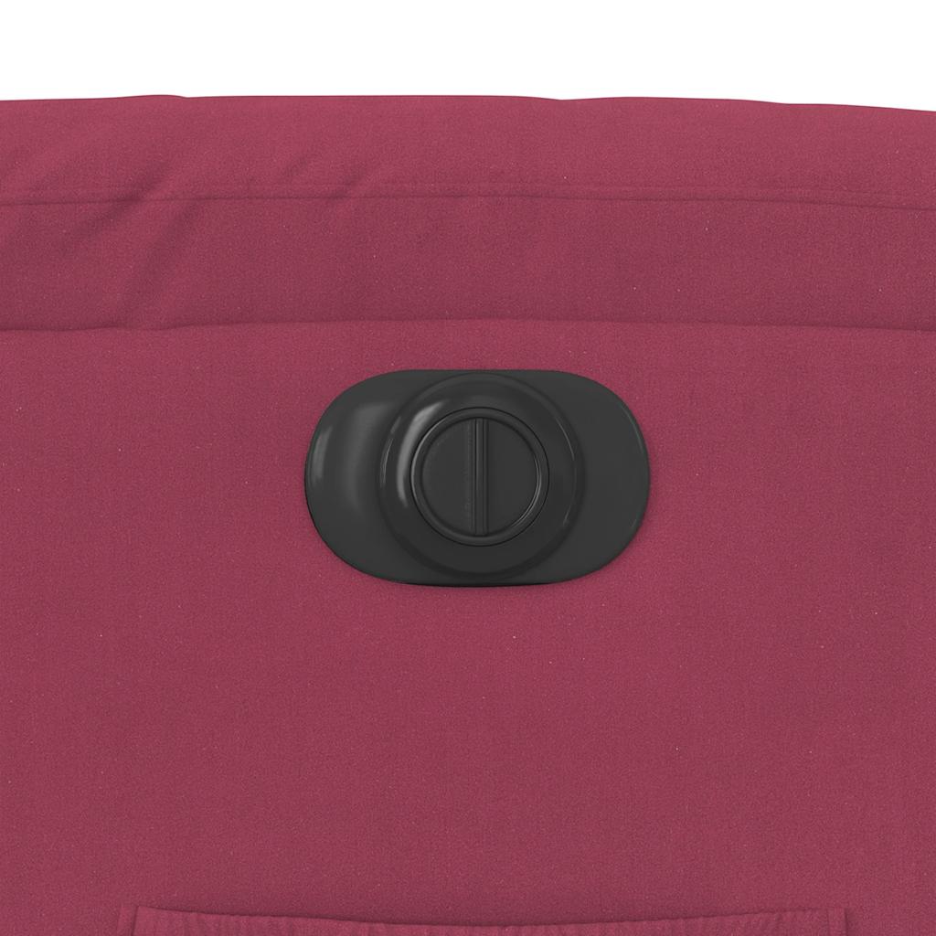 Poltrona elétrica reclinável veludo vermelho tinto