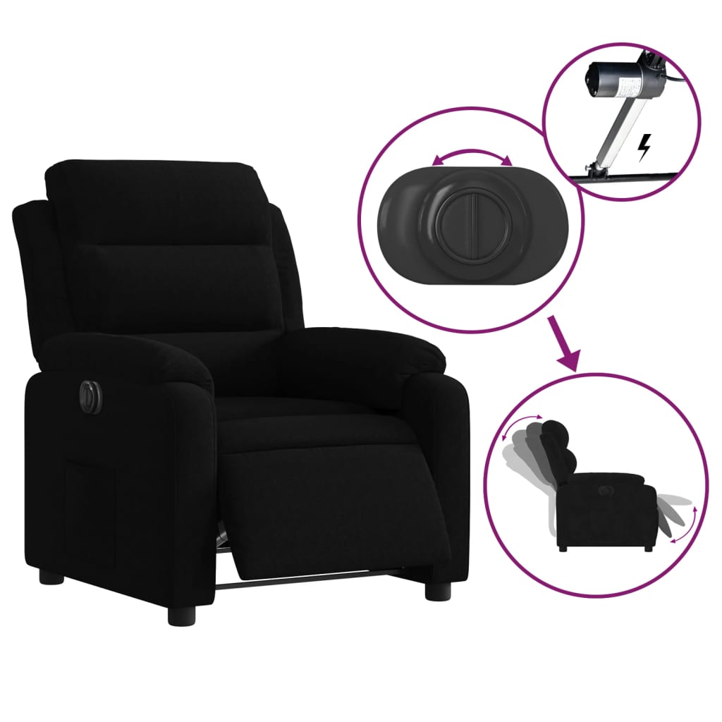 Poltrona de massagens reclinável veludo preto