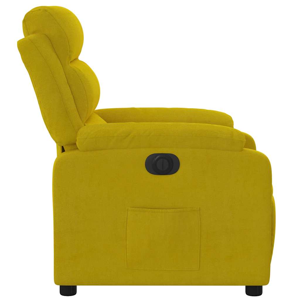 Poltrona elétrica reclinável veludo amarelo