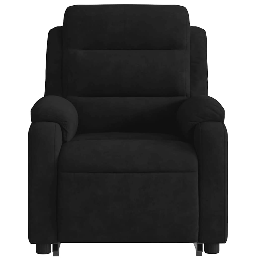 Poltrona reclinável elevatória veludo preto