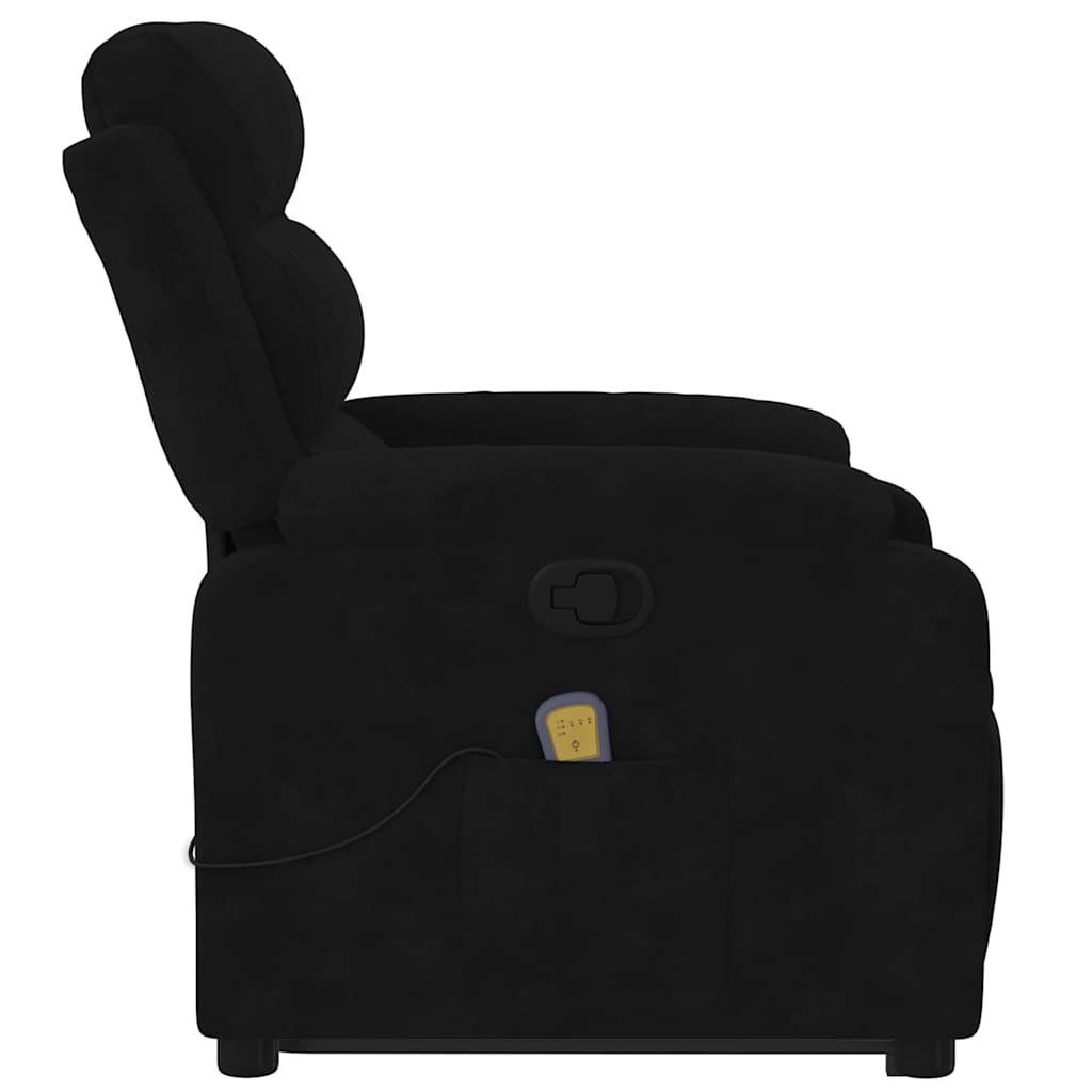 Poltrona elevatória de massagens veludo preto