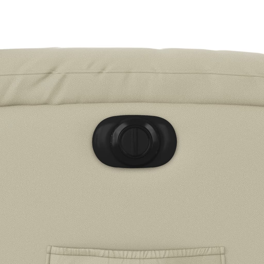 Poltrona reclinável elétrica couro artificial cor creme