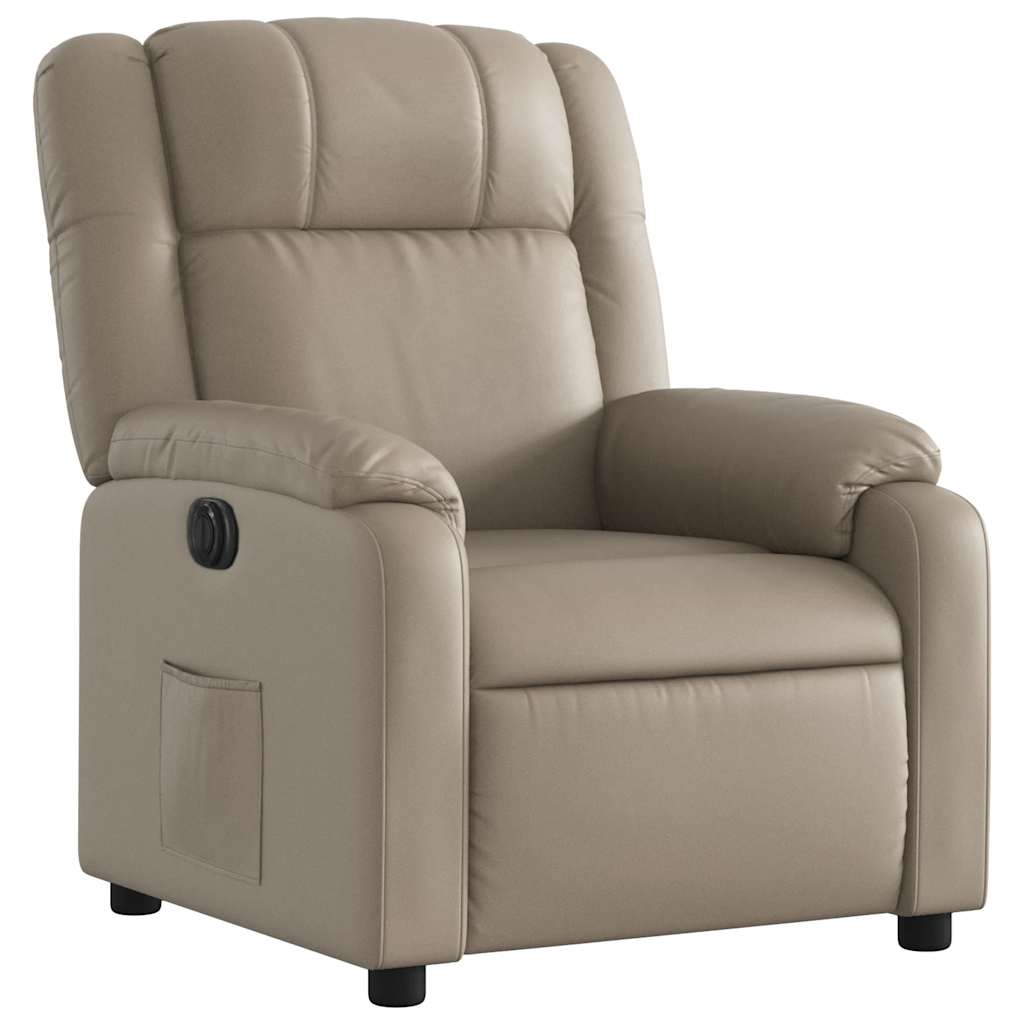 Poltrona reclinável elétrica couro artificial cor cappuccino
