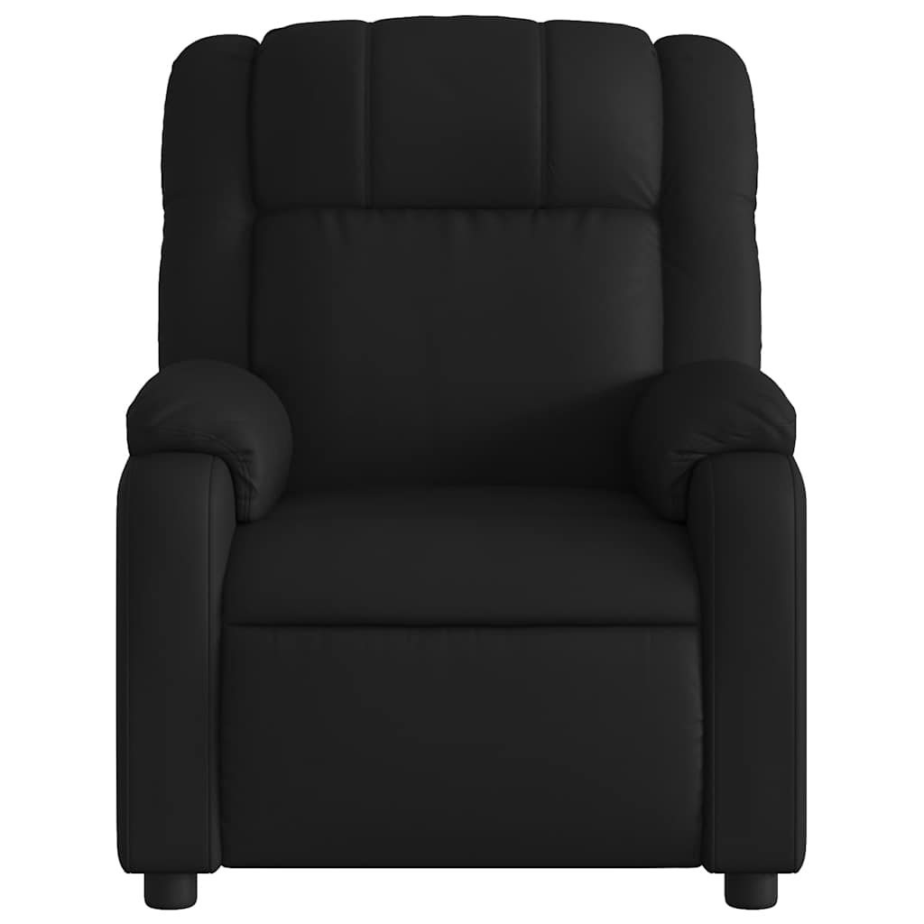 Poltrona massagens reclinável elétrica couro artificial preto