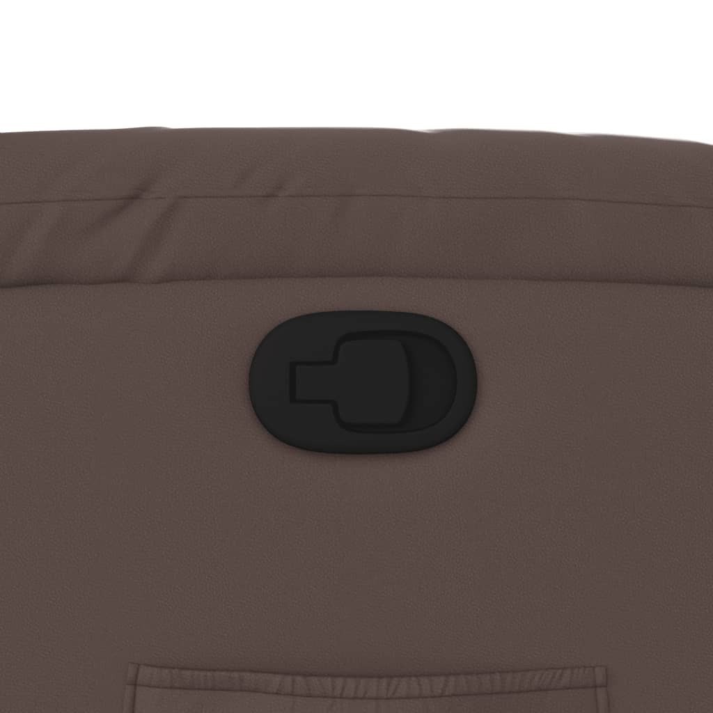 Poltrona reclinável elevatória couro artificial castanho