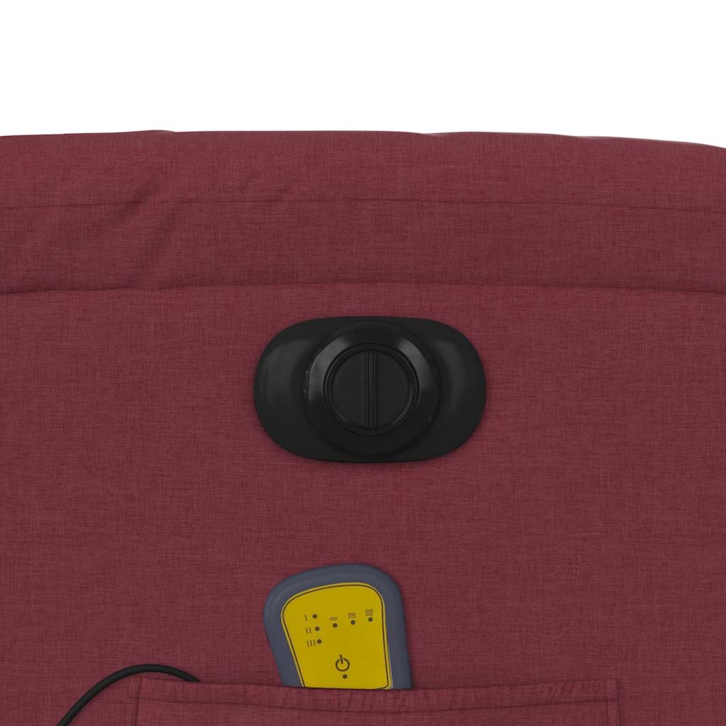 Poltrona reclinável de massagens elétrica tecido vermelho tinto