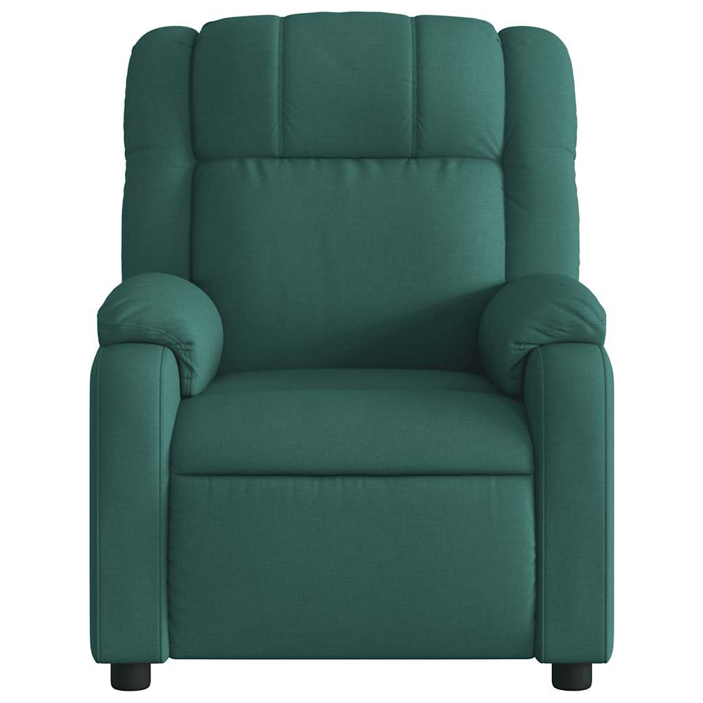 Poltrona reclinável de massagens elétrica tecido verde-escuro