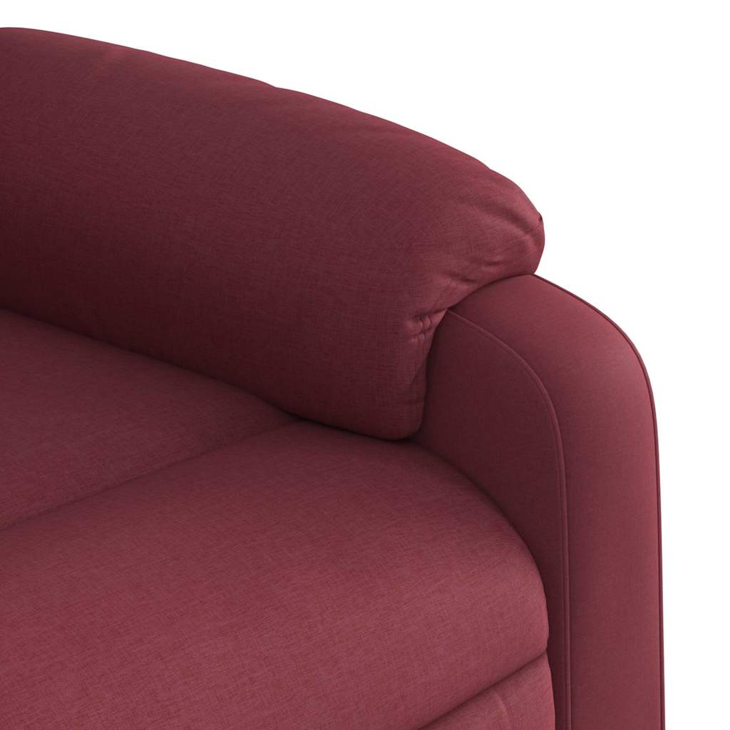 Poltrona reclinável elevatória elétrica tecido vermelho-tinto