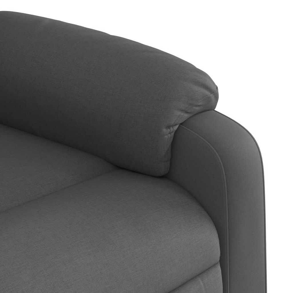 Poltrona elétrica elevatória massagens tecido cinzento-escuro
