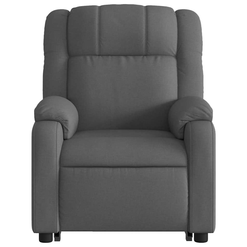 Poltrona elétrica elevatória massagens tecido cinzento-escuro