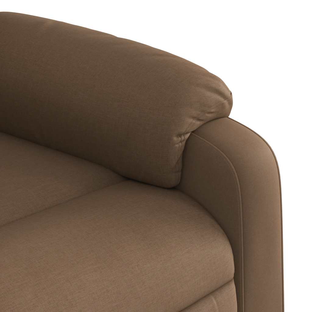 Poltrona elétrica elevatória massagens tecido castanho