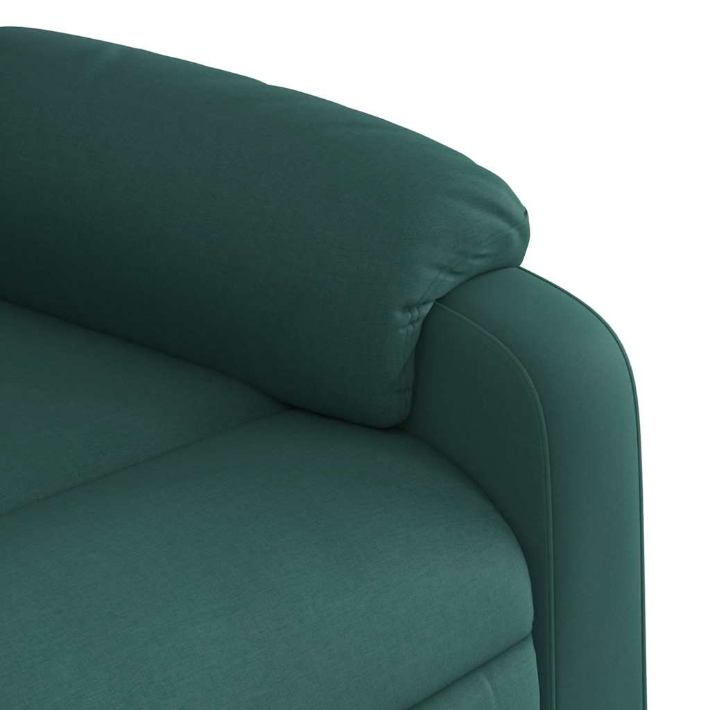 Poltrona elétrica elevatória massagens tecido verde-escuro