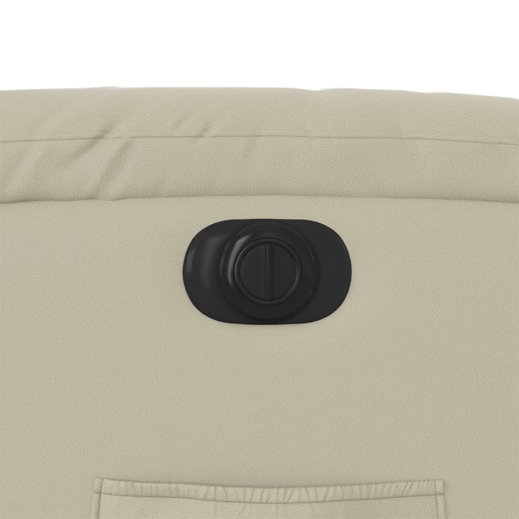 Poltrona reclinável elétrica couro artificial cor creme