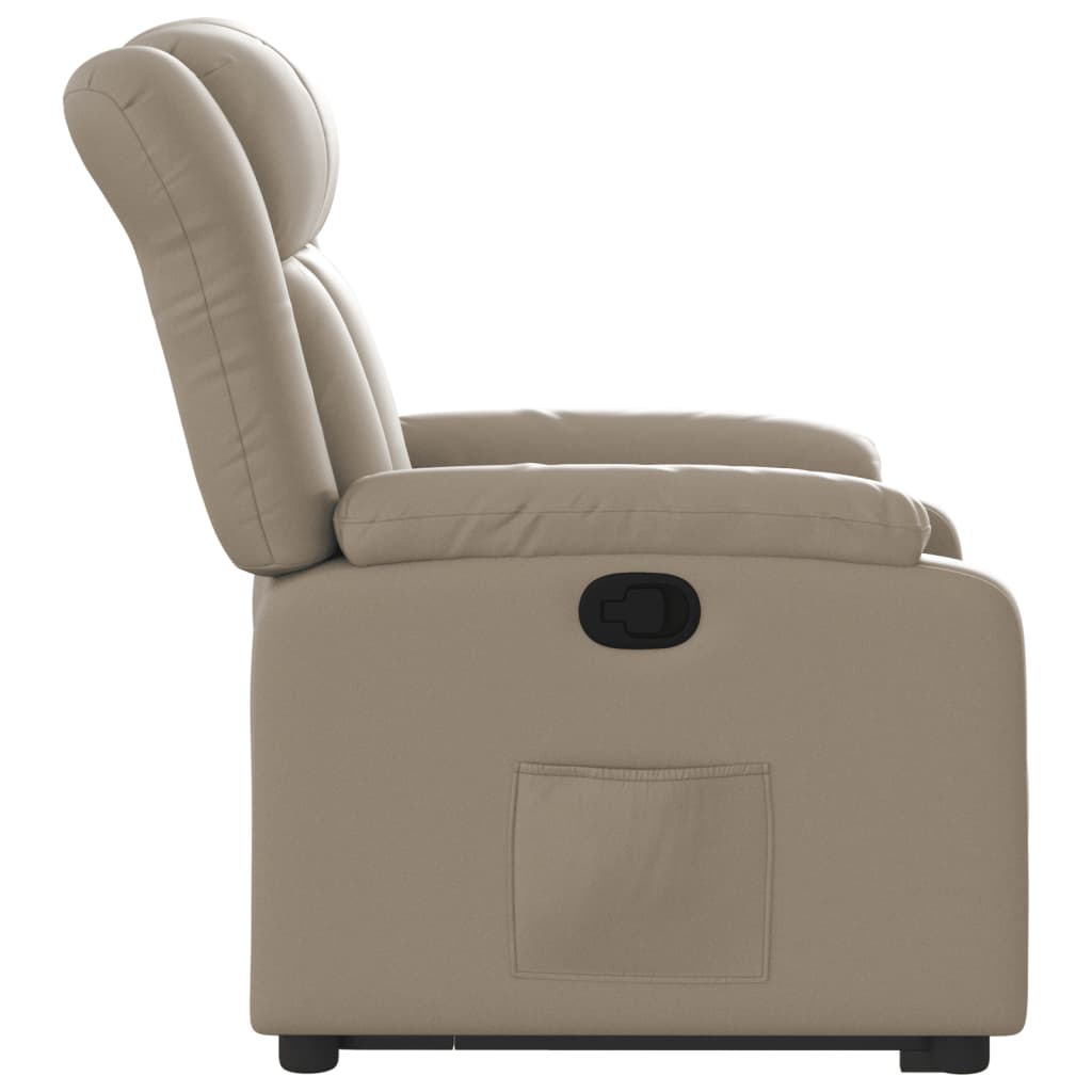 Poltrona reclinável elevatória couro artificial cor cappuccino