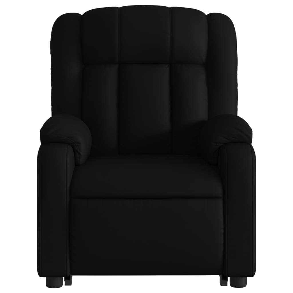 Poltrona massagens reclinável elevatória couro artificial preto