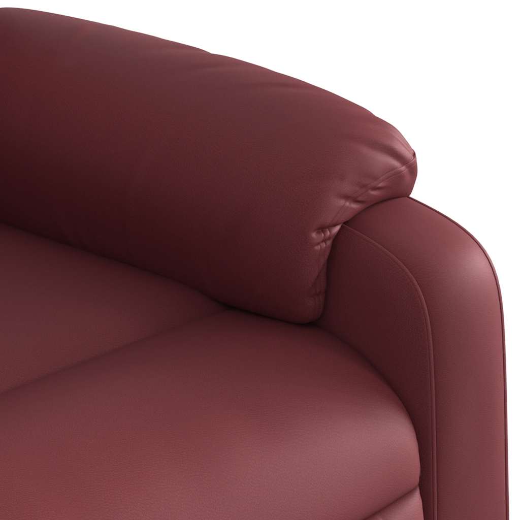 Poltrona reclin. elevatória elétrica couro artif vermelho-tinto