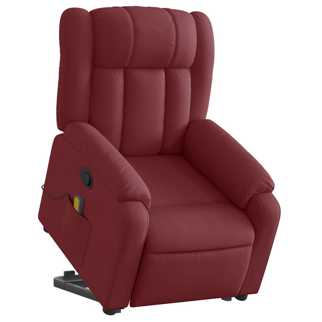 Poltrona de massagens reclin. elevatória tecido vermelho tinto