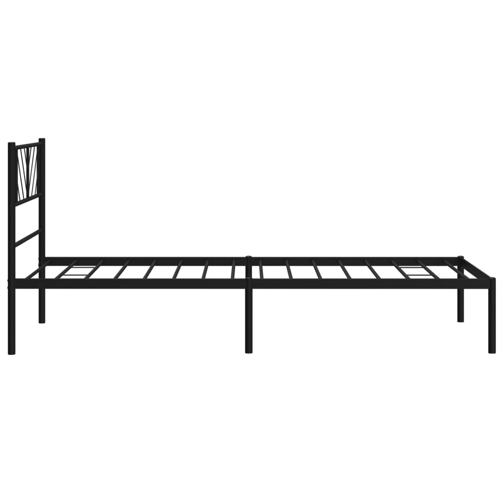 Estrutura de cama com cabeceira 90x190 cm metal preto