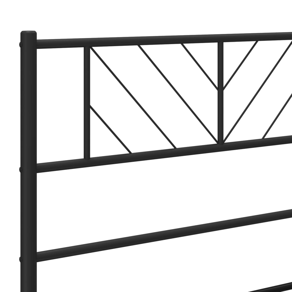 Estrutura de cama com cabeceira 90x190 cm metal preto