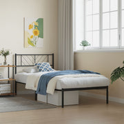 Estrutura de cama com cabeceira 90x190 cm metal preto
