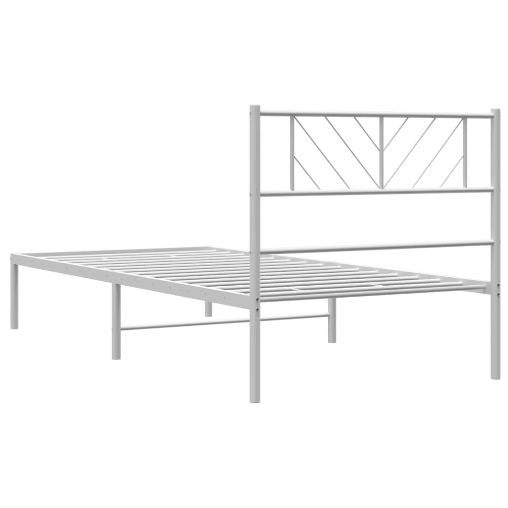 Estrutura de cama sem colchão com cabeceira 75x190 cm branco