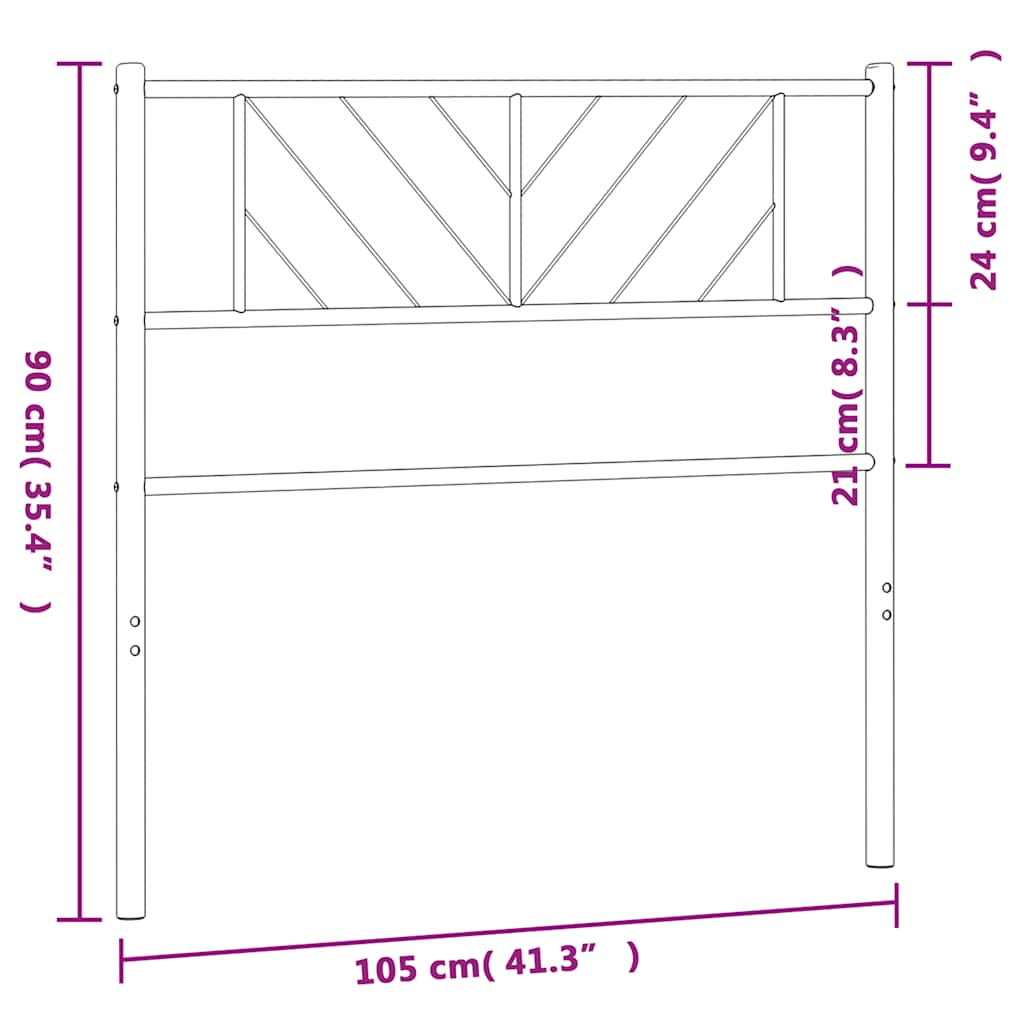 Cabeceira de cama 100 cm metal branco