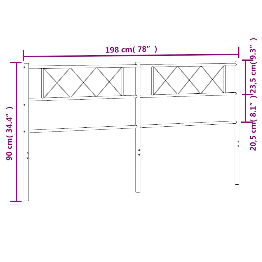 Cabeceira de cama 193 cm metal preto