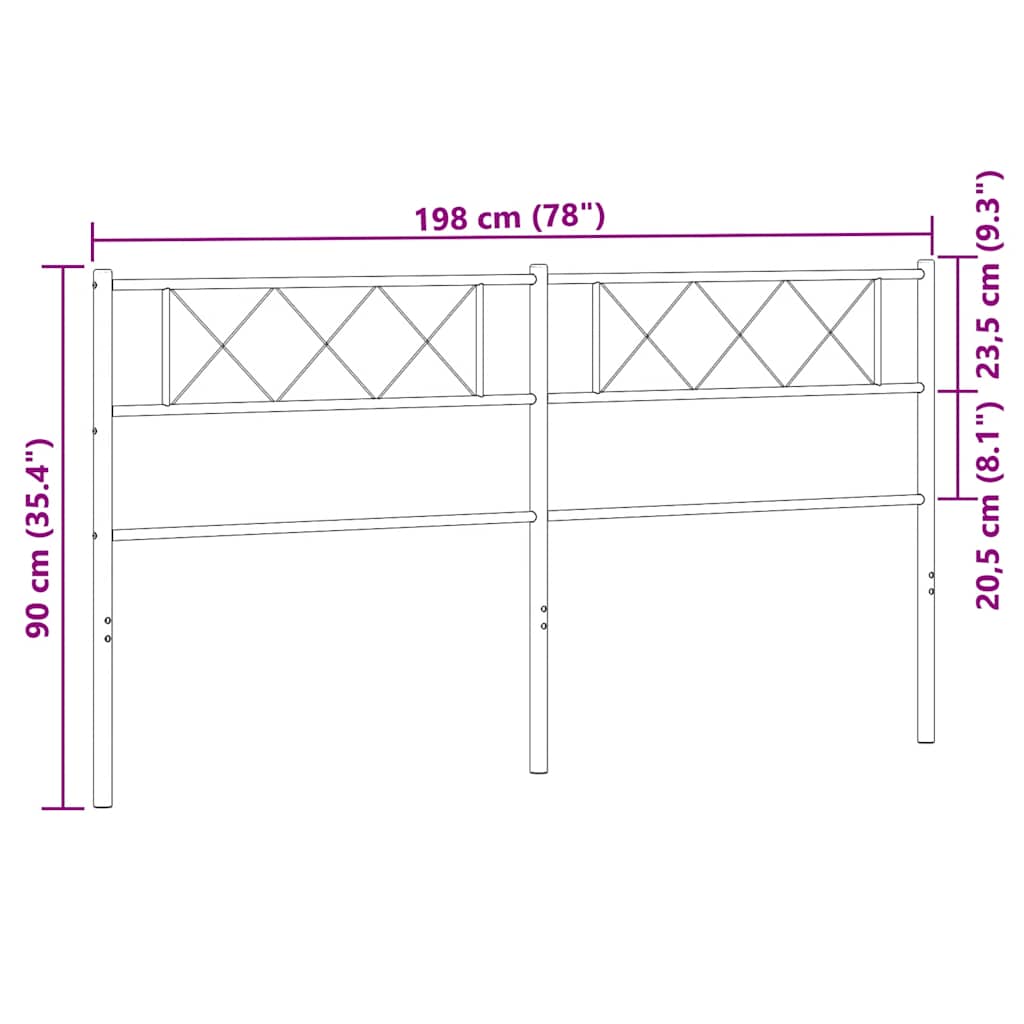 Cabeceira de cama 193 cm metal branco