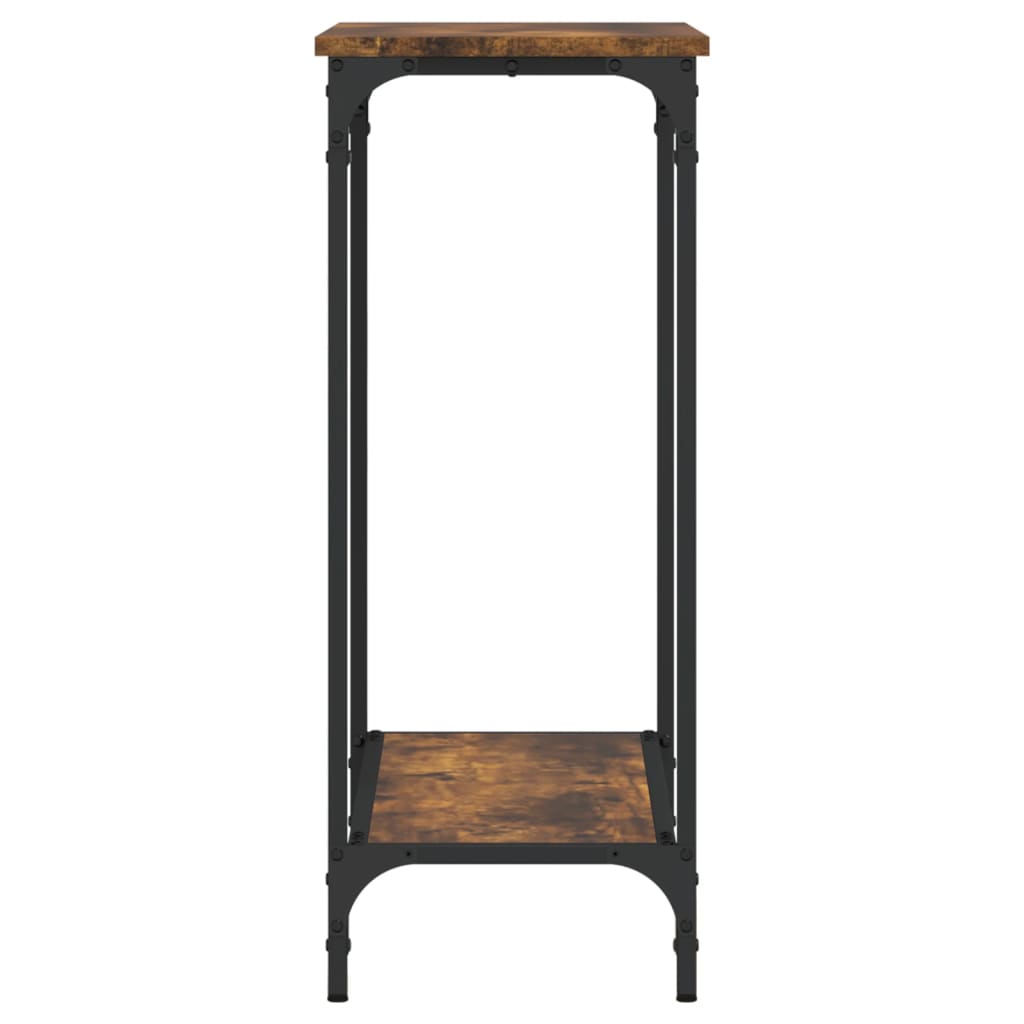 Mesa consola 75x30,5x75 cm derivados de madeira carvalho fumado