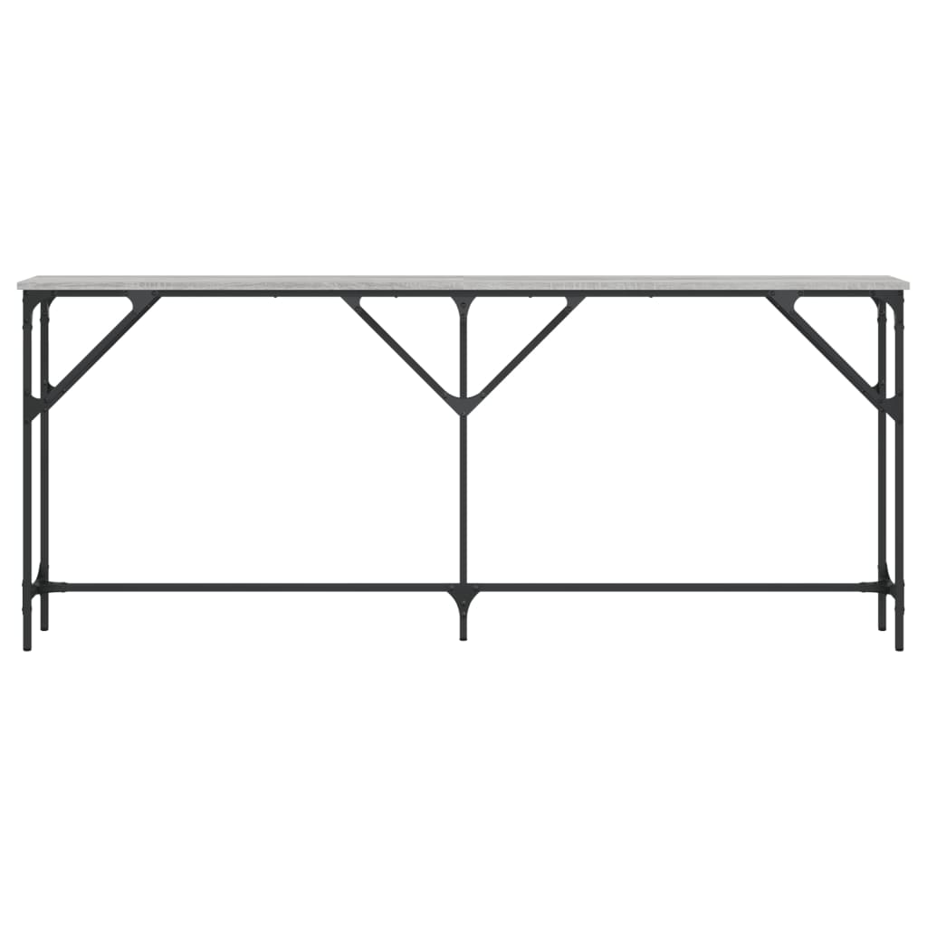 Mesa consola 180x23x75 cm derivados de madeira cinzento sonoma