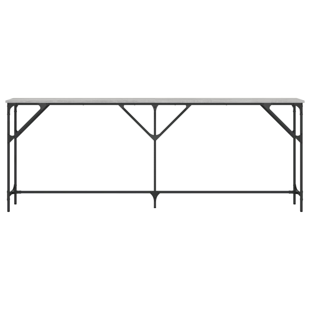 Mesa consola 200x29x75 cm derivados de madeira cinzento sonoma