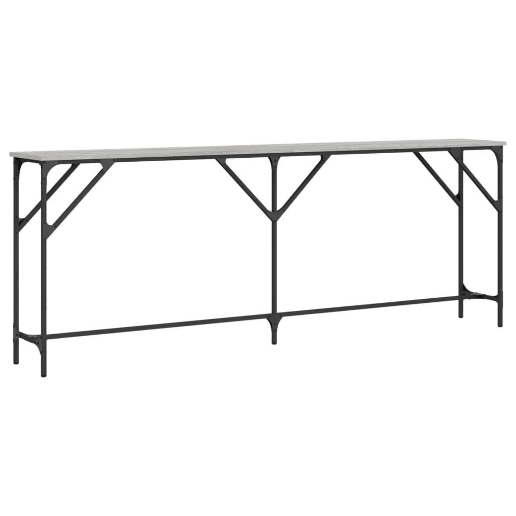 Mesa consola 200x29x75 cm derivados de madeira cinzento sonoma
