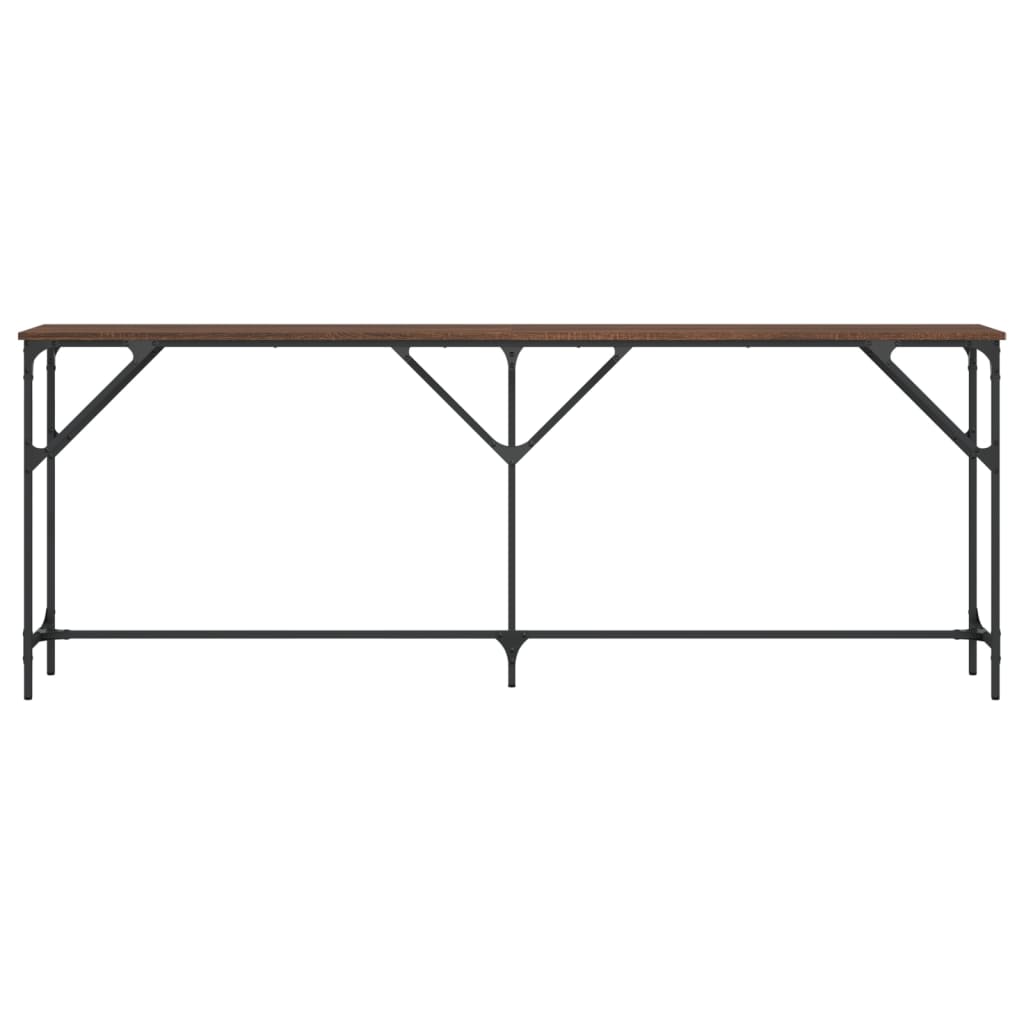 Mesa consola 200x29x75 cm derivados madeira carvalho castanho