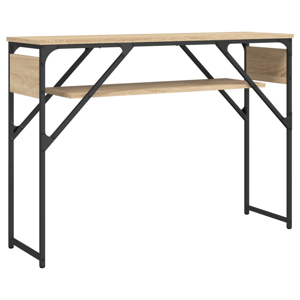 Mesa consola c/ prateleira derivados de madeira carvalho sonoma