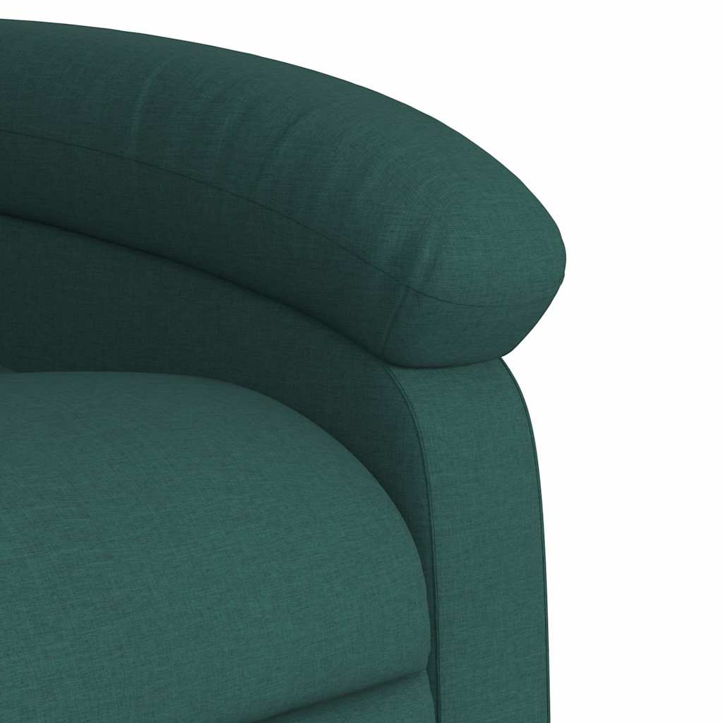 Poltrona de massagens reclinável tecido verde-escuro
