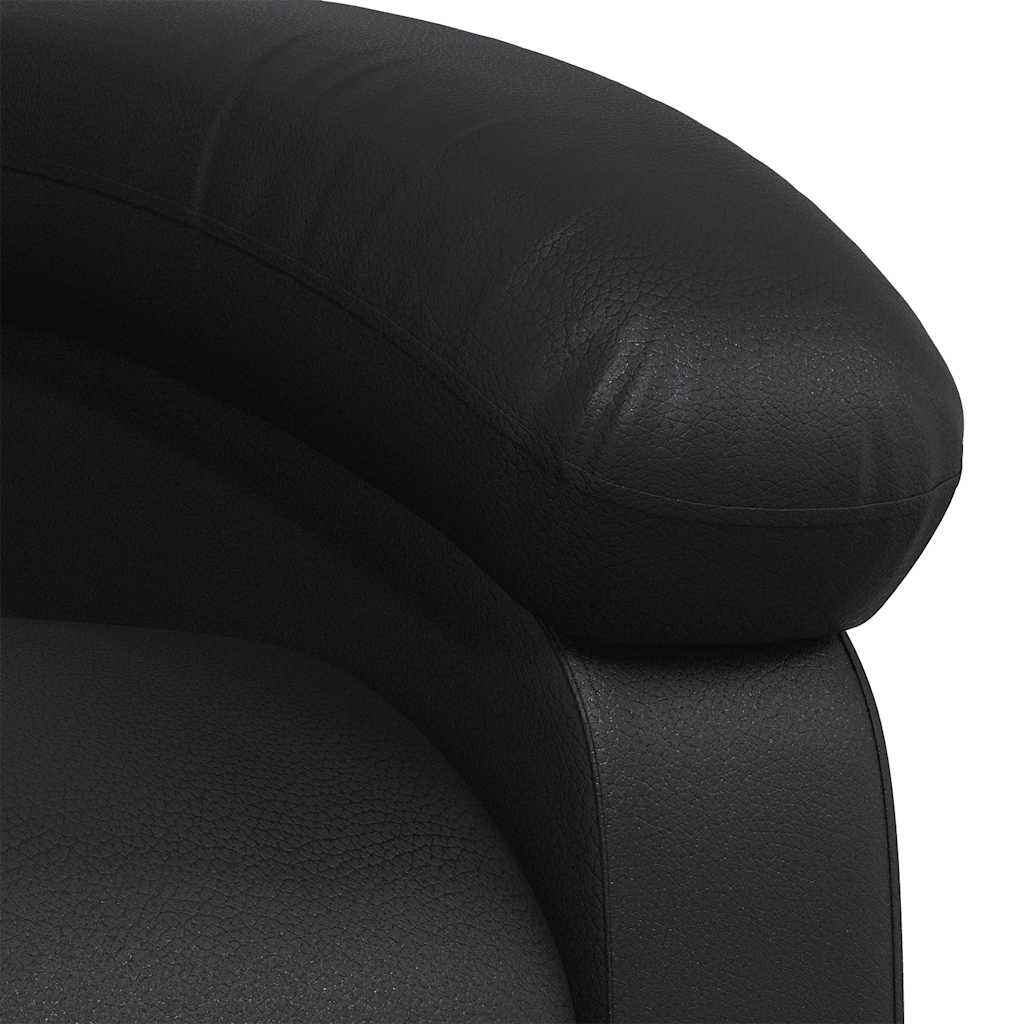Poltrona de massagens reclinável couro artificial preto