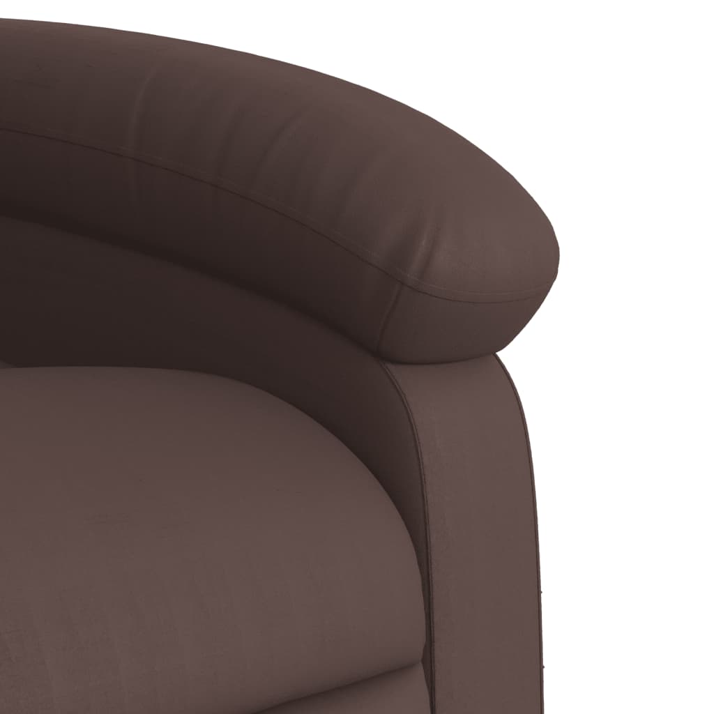 Poltrona de massagens reclinável couro artificial castanho