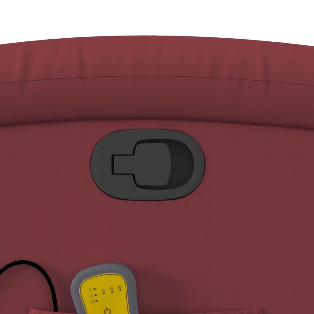 Poltrona massagens reclinável couro artificial vermelho tinto