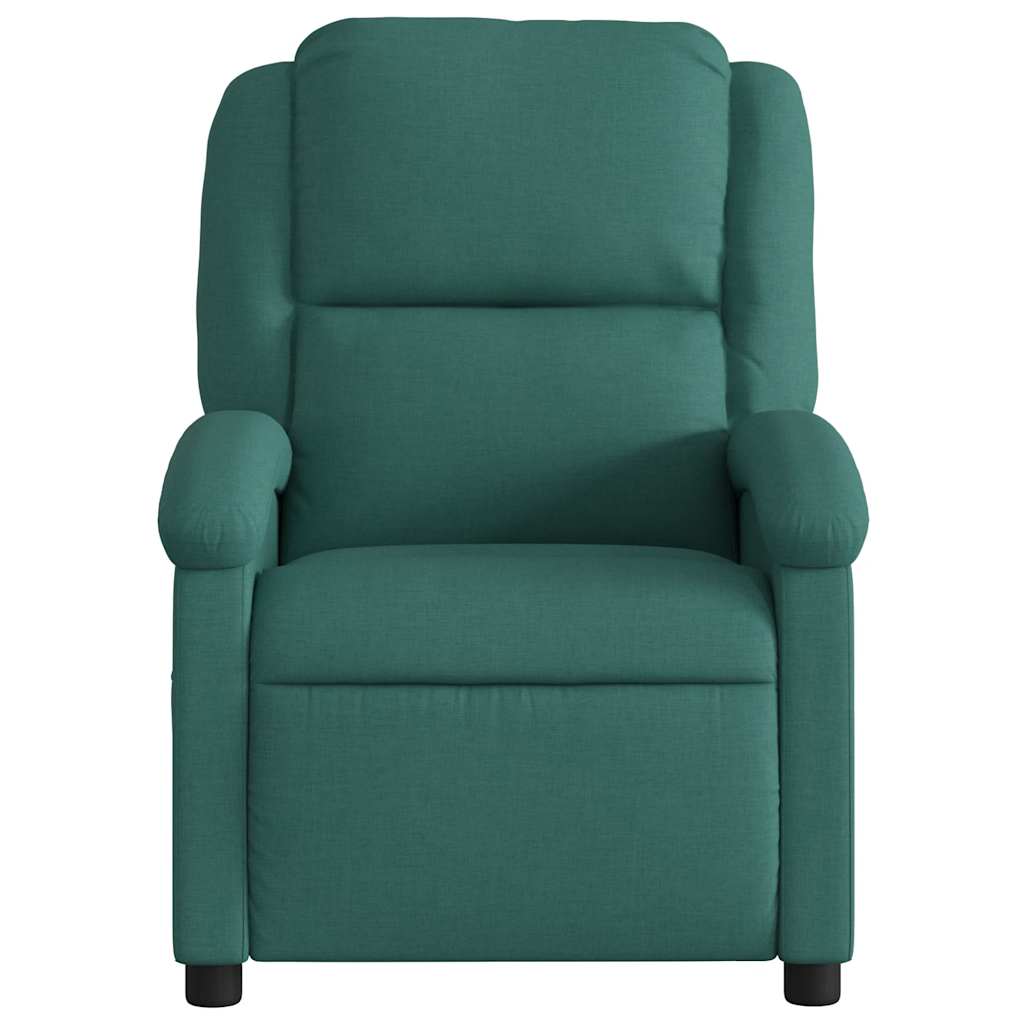 Poltrona de massagens reclinável tecido verde-escuro