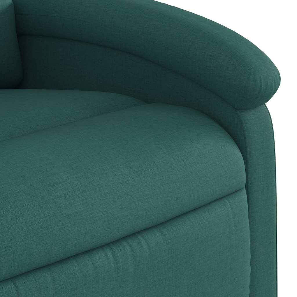 Poltrona de massagens reclinável tecido verde-escuro