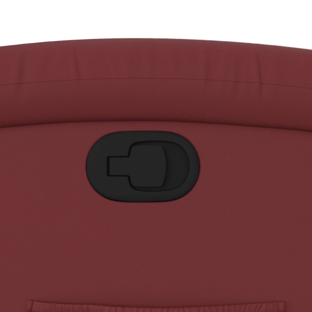 Poltrona reclinável couro artificial vermelho tinto