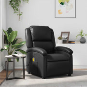 Poltrona de massagens reclinável couro artificial preto