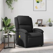 Poltrona de massagens reclinável couro genuíno preto
