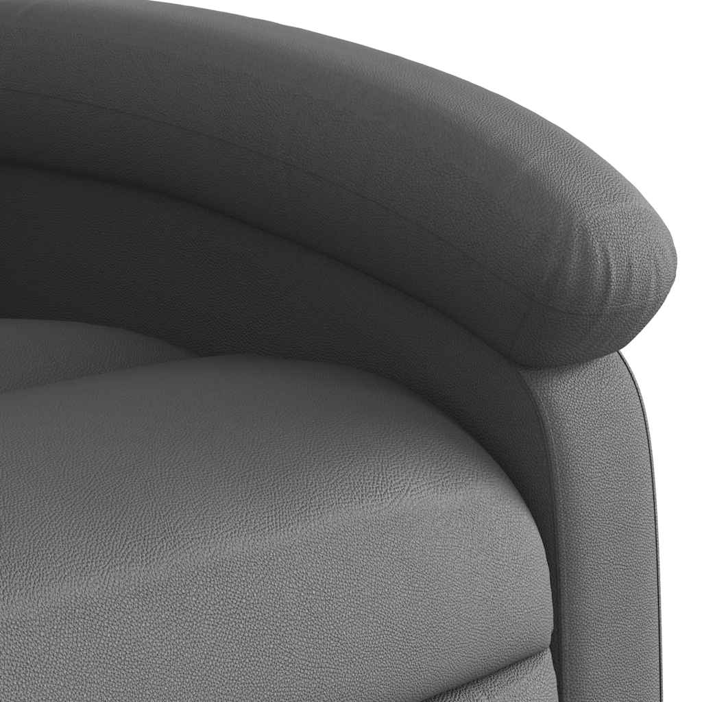 Poltrona de massagens reclinável couro genuíno cinzento